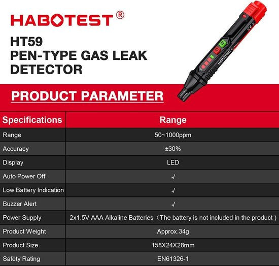 Habotest HT59 gasdetector - hoge gevoeligheid