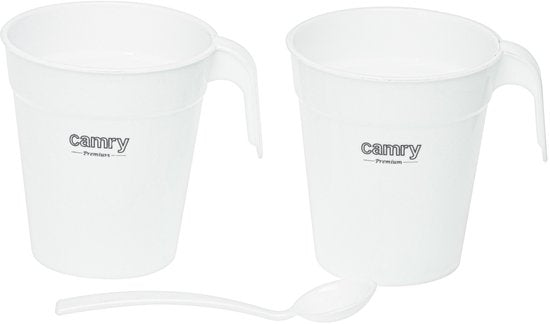 Camry reiswaterkoker - draagbaar 500 ml - 900 watt - droogkookbeveiliging - inclusief 2 kopjes en lepel