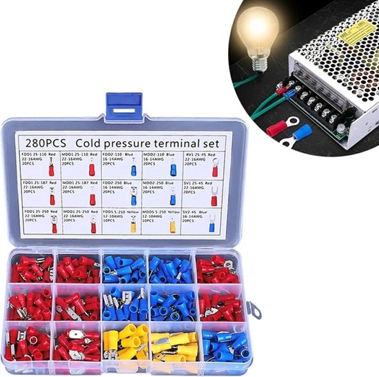 Kabelschoenen set van 280 - geïsoleerd