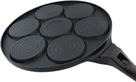 Pannenkoekenpan - anti-aanbak 7 vakken - Smiley