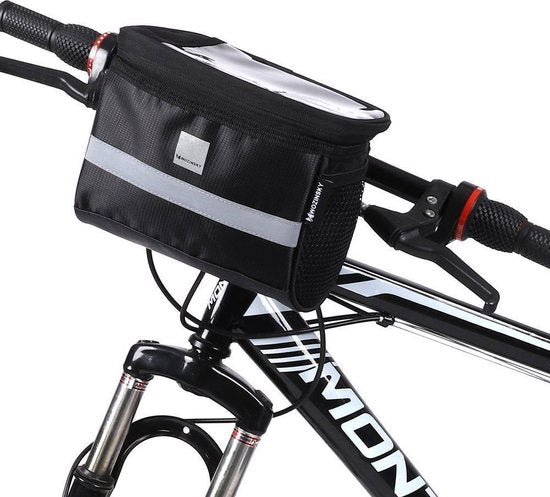Wozinsky WBB12BK fietstas - voor stuur - 2 liter - reflecterende streep - Zwart