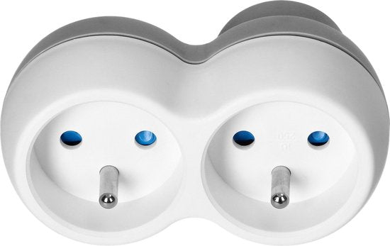 Stopcontact splitter - verdeelstekker 2× French 3680 watt - Wit