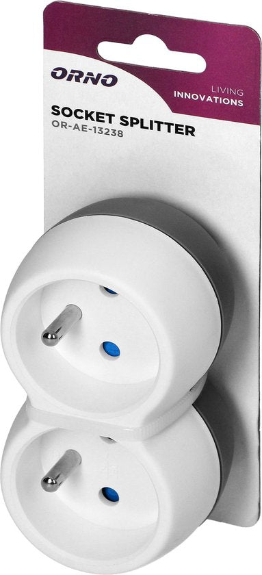 Stopcontact splitter - verdeelstekker 2× French 3680 watt - Wit