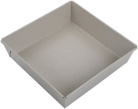 Kinghoff cakevorm - vierkant 24×24×6 cm - antiaanbaklaag - ovenbestendig tot 220°C - Beige