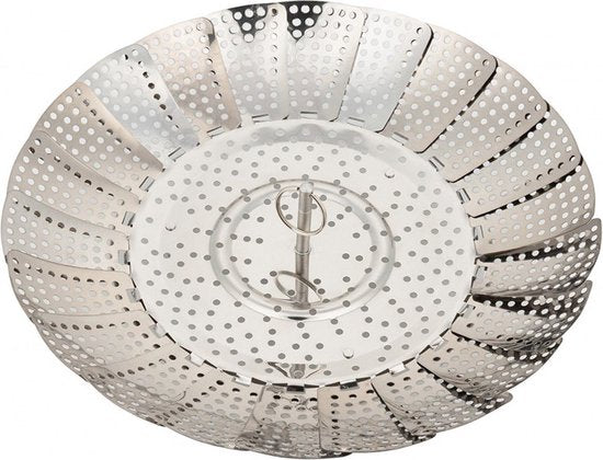 Kinghoff stoommandje - opvouwbaar ø24 cm - staal - Zilver