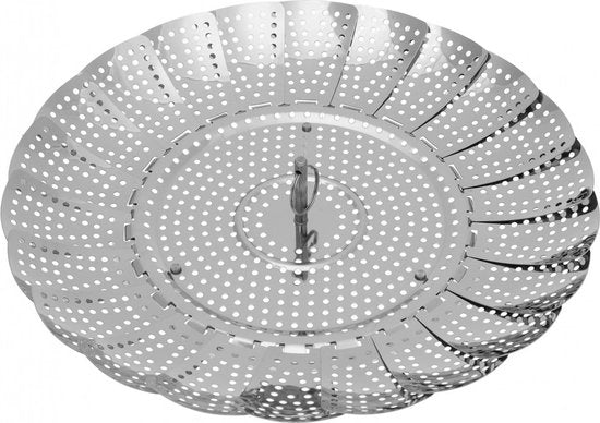 Kinghoff stoommandje - opvouwbaar ø28 cm - staal - Zilver