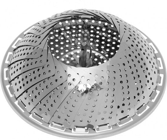 Kinghoff stoommandje - opvouwbaar ø28 cm - staal - Zilver