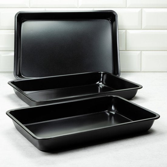 Kinghoff 4199 bakblikken - bakvorm - set van 3 - Zwart
