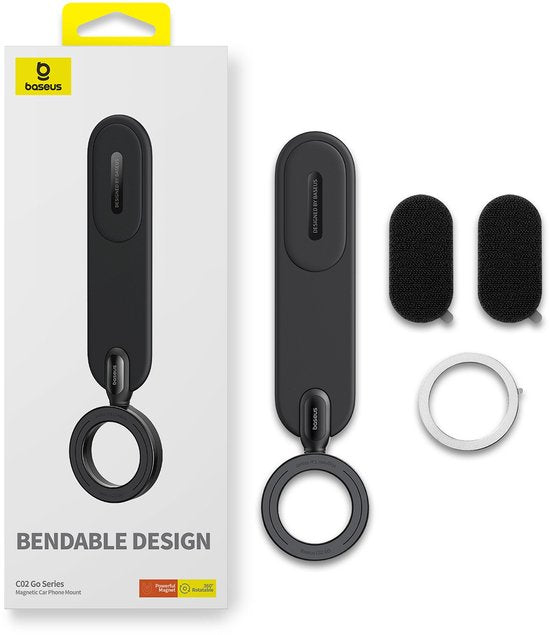 Baseus C02 Go telefoonhouder auto - magnetisch voor dashboard - MagSafe - buigbaar en verstelbaar - Zwart