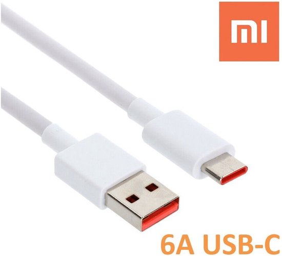 Xiaomi USB-A naar USB-C kabel - 6A 1 m - Wit