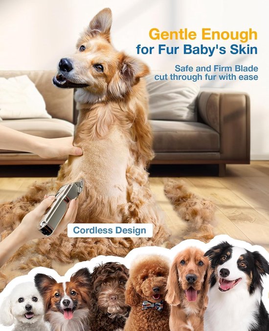 Oneisall hondentondeuse RFC-676 - poot- en vachttrimmer - draadloos oplaadbaar - voor kat en hond