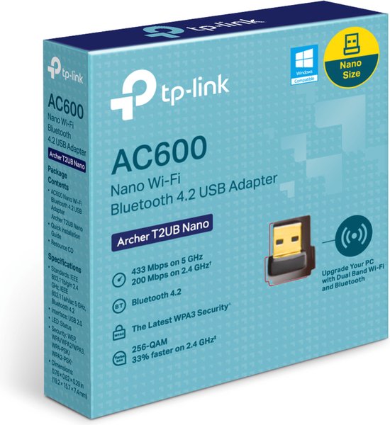 TP-Link Archer T2UB Nano adapter - WiFi bluetooth 433 Mbit/s
