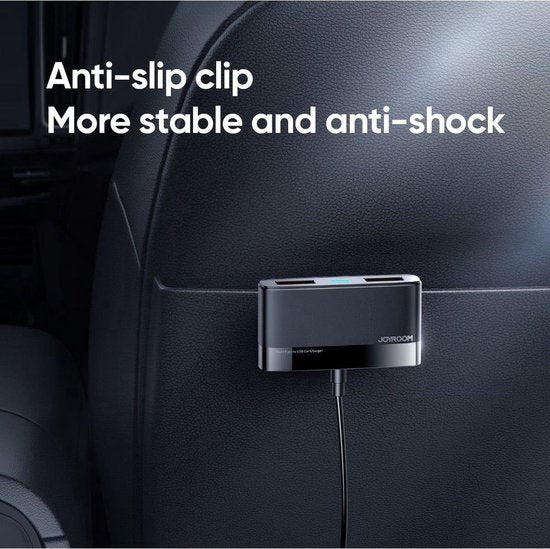Auto-oplader - 5 USB 3.0 poorten snellader 1,5m kabel - Zwart