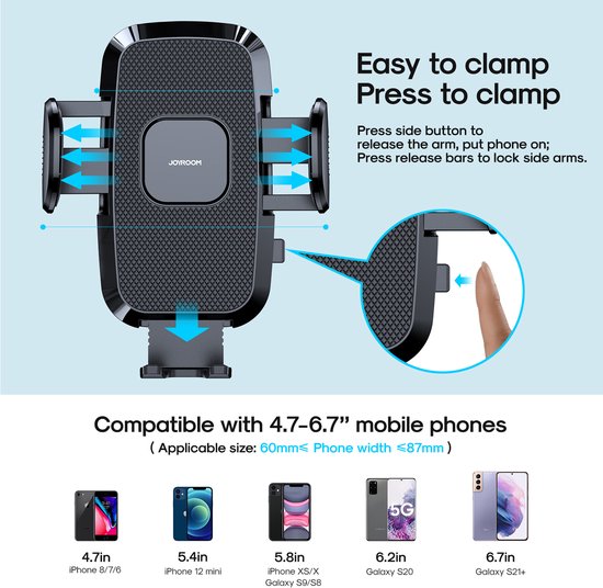 Joyroom JR-ZS259 telefoonhouder auto - clip voor ventilatierooster - Zwart