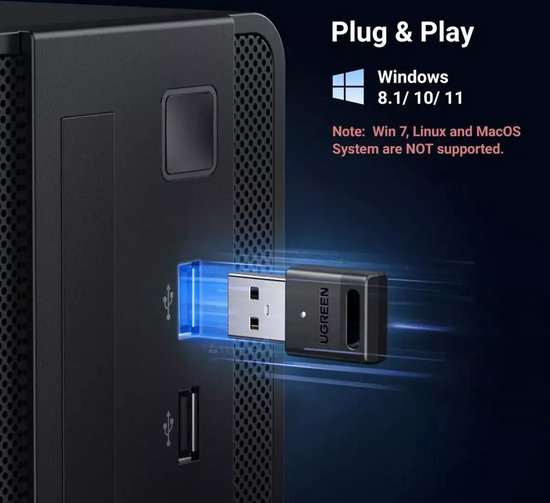 Ugreen USB-A bluetooth adapter - 5.3 CM591 - Windows en Mac