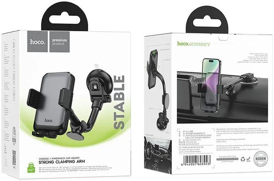 Hoco H27 telefoonhouder auto - 360° verstelbaar raam/dashboard - zwart