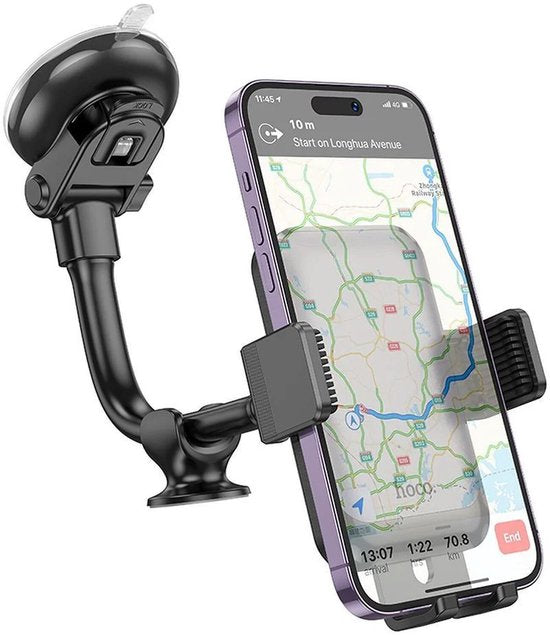 Hoco H27 telefoonhouder auto - 360° verstelbaar raam/dashboard - zwart
