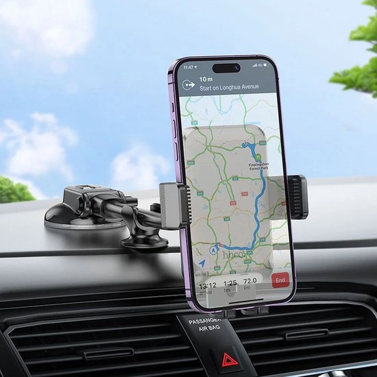 Hoco H27 telefoonhouder auto - 360° verstelbaar raam/dashboard - zwart
