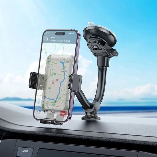 Hoco H27 telefoonhouder auto - 360° verstelbaar raam/dashboard - zwart