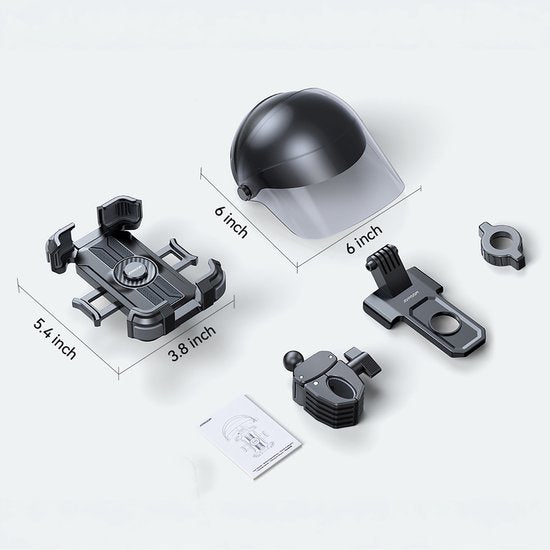 Joyroom telefoonhouder motor - scooter en fiets - zonneklep - 360 graden verstelbaar - Zwart