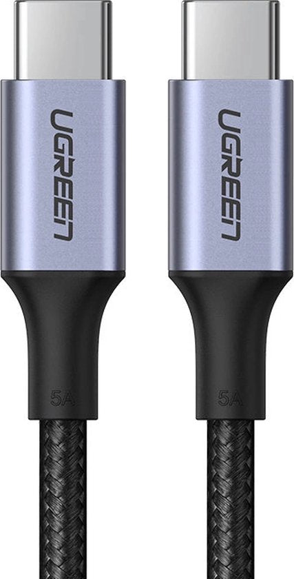 Ugreen USB-C kabel - 100W stroomvoorziening Quick Charge FCP 5A - 3 meter - Grijs