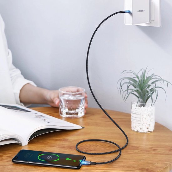 Ugreen USB-C kabel - 100W stroomvoorziening Quick Charge FCP 5A - 3 meter - Grijs
