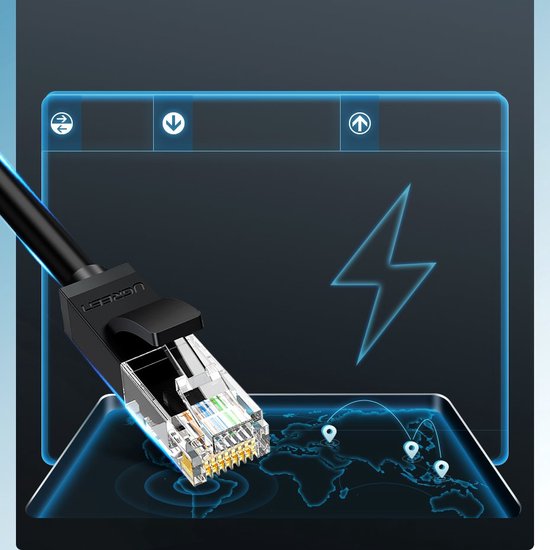Ugreen internetkabel CAT6 RJ45 - 1000 Mbps - 5 meter - Zwart