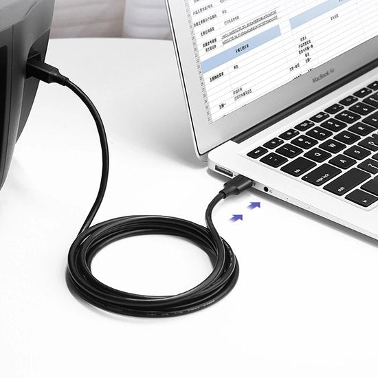 Ugreen USB 2.0 Type B printerkabel - mannelijk naar mannelijk - 480 Mbps - 2 meter - US135-20847 - Zwart
