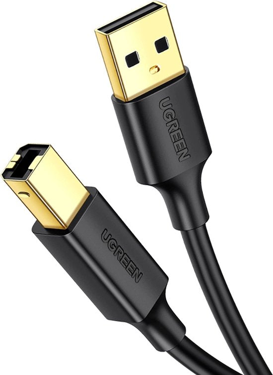 Ugreen USB 2.0 Type B printerkabel - mannelijk naar mannelijk - 480 Mbps - 2 meter - US135-20847 - Zwart