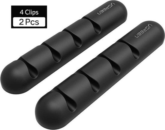 Ugreen kabelorganizer clips - zelfklevend 3M tape - set van 2 - Zwart