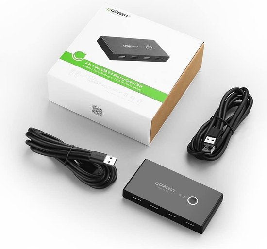 UGREEN USB 2.0 sharing switch - 4 ports - Black