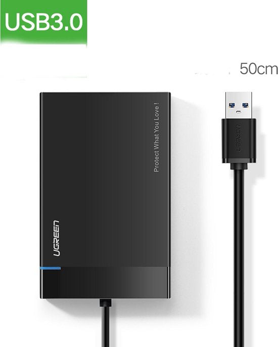 Ugreen externe harde schijf behuizing - 2,5 inch SATA HDD/SSD USB 3.0 - Zwart
