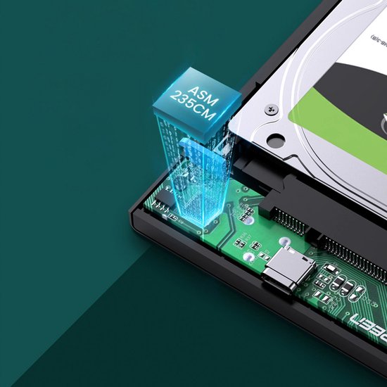 Ugreen externe harde schijf behuizing - 2,5 inch SATA HDD/SSD USB 3.0 - Zwart
