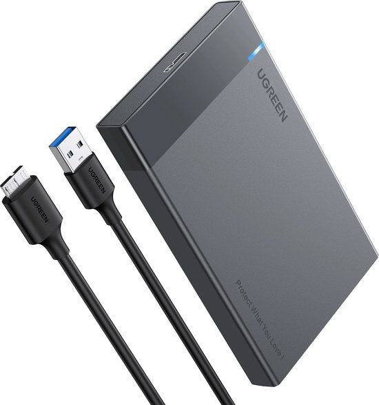Ugreen externe harde schijf behuizing - 2,5 inch SATA HDD/SSD USB 3.0 - Zwart
