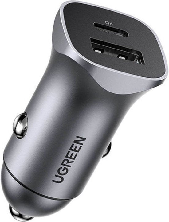 UGREEN auto-oplader - snellader 30 W - Power Delivery en Quick Charge - 3,4 A
