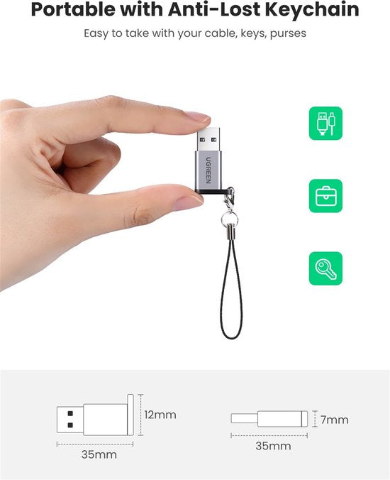 Ugreen USB-A 3.0 to USB-C adapter - Grey