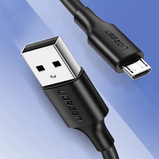 Ugreen USB naar micro USB kabel - 2,4 A - 480 Mbps - 1,5 m - Zwart - US289