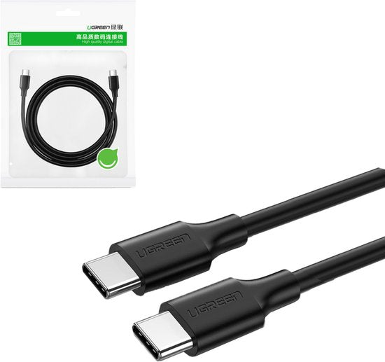 Ugreen USB-C naar USB-C kabel - 3 meter - smartphone/tablet/laptop - Zwart