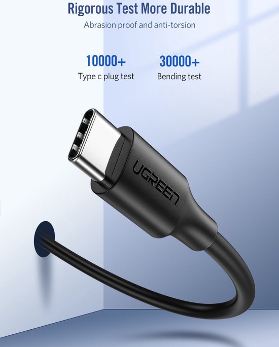 Ugreen USB-C to USB-C cable - 3 metres - smartphone/tablet/laptop - Black