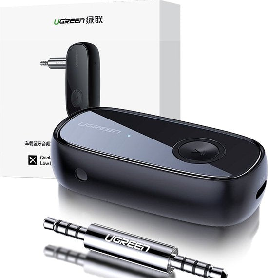 Ugreen bluetooth 5.0 audio-ontvanger - AUX aptX LL mini-jack - Zwart