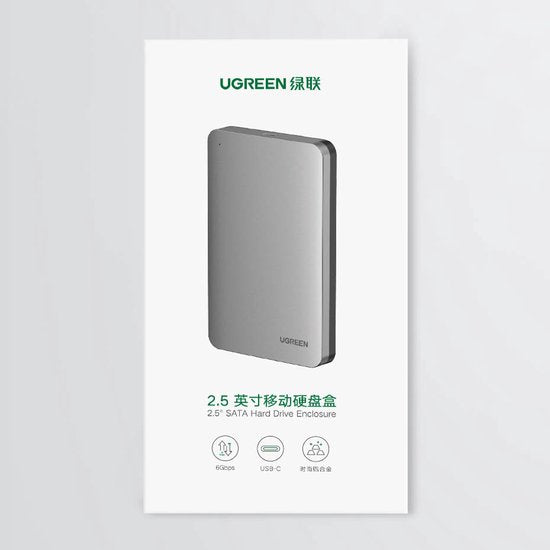 Ugreen externe harde schijf behuizing - USB 3.1 Gen 2 aluminium 2,5 inch SATA HDD/SSD UASP