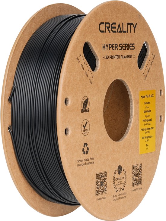 Creality Hyper PLA filament - 1,75 mm - 1 kg - Zwart