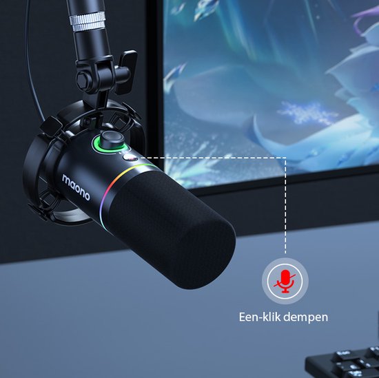 Maono PD200X microfoon - XLR dynamische RGB USB - streaming podcast studio gaming PS4/5