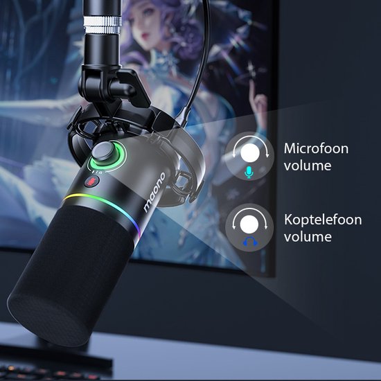 Maono PD200X microfoon - XLR dynamische RGB USB - streaming podcast studio gaming PS4/5