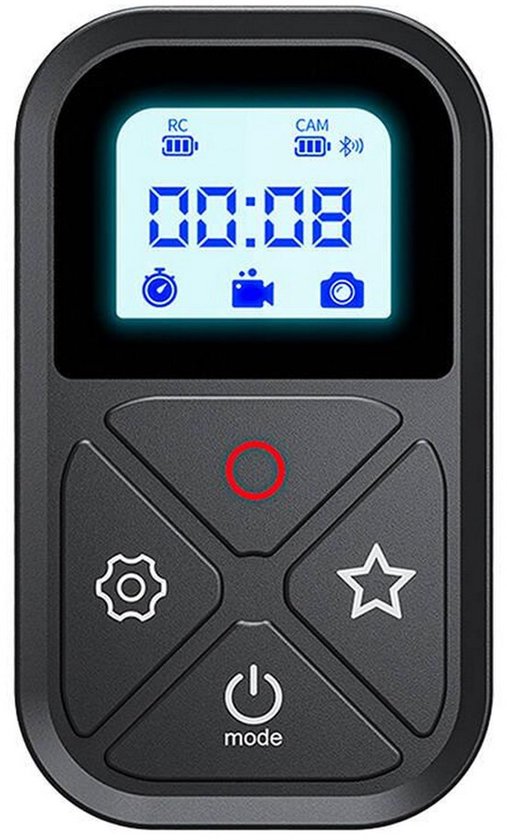 Telesin T10 afstandsbediening - draadloos bluetooth - voor GoPro 13/12/11/10/9/8 en smartphone - inclusief polsband en display - Zwart