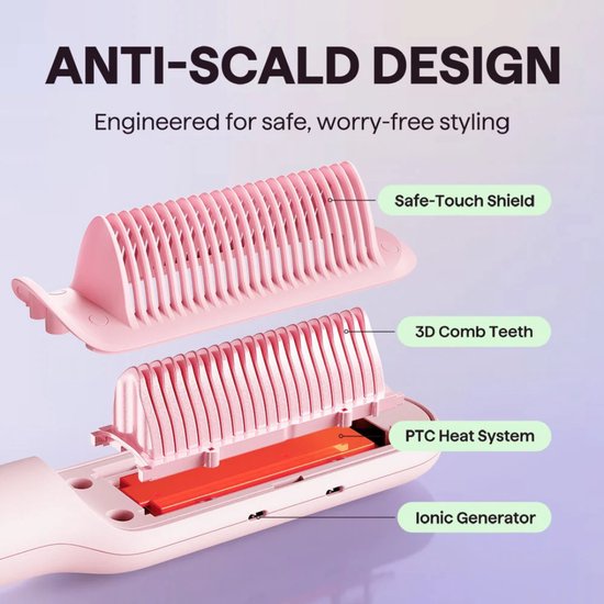 Wavytalk Sleek Sweep stijlborstel - ionisch - voor glad en pluisvrij haar