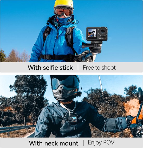 Telesin dual claw mount - magnetisch quick release - geschikt voor DJI Osmo Action 3/4/5 - aluminium - Zwart