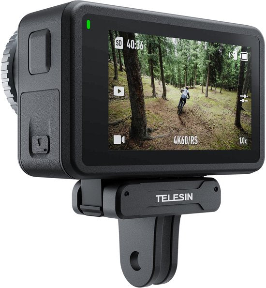 Telesin dual claw mount - magnetisch quick release - geschikt voor DJI Osmo Action 3/4/5 - aluminium - Zwart