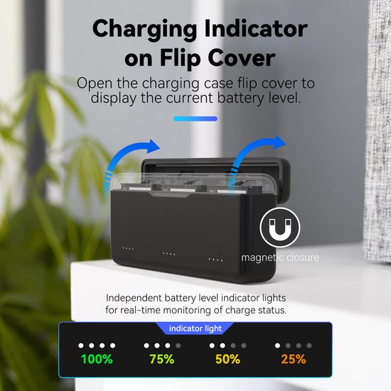 Telesin Pocket charging box - DJI Osmo Action 5/4/3 - fast charger for 3 batteries - storage for 2 microSD cards