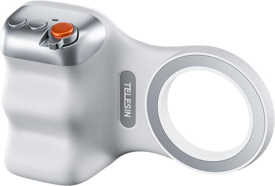 Telesin Fun Shot Magnetic Grip 2 cameragreep - MagSafe telefoongrip - zoom- en sluiterknop - inclusief bluetooth afstandsbediening - Wit